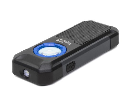 Аккумуляторный фонарь TopOn LED 5 Вт 550 лм 3.7 B 3 Ач 11.1 Втч Bluetooth колонка, дополнительный фонарь, магнитное крепление, крючок TOP-MX055BT 
