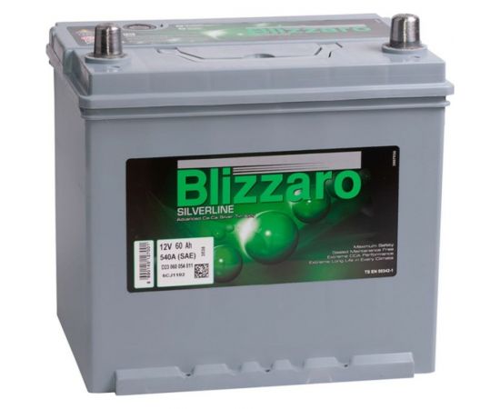 Аккумулятор BLIZZARO SILVERLINE 60R (борт) 540A, 232x173x225 450715 