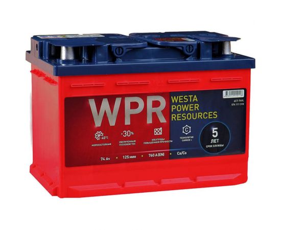 Аккумулятор WPR 6ст 74 VL 1, 760 А EN, 574111310 