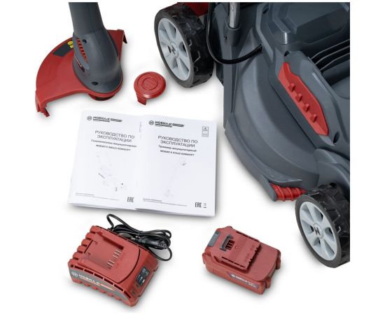 Аккумуляторная газонокосилка XMA33 КОМФОРТ + триммер XTA25 КОМФОРТ Мобил К 20 В с аккумулятором 4 А*ч и зарядным устройством MBK0027794 – изображение 12