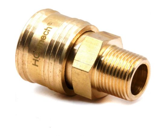 Соединение быстросъемное пневматическое HQ-SM12 «мама»-нар. резьба 1/2" (латунь) HQ-mech УТ000002468 – изображение 2