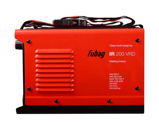 Инвертор MMA сварки FUBAG IR 200 VRD сварочный ток 200 А, рабочее напряжение 150-240 В 41328 – изображение 3