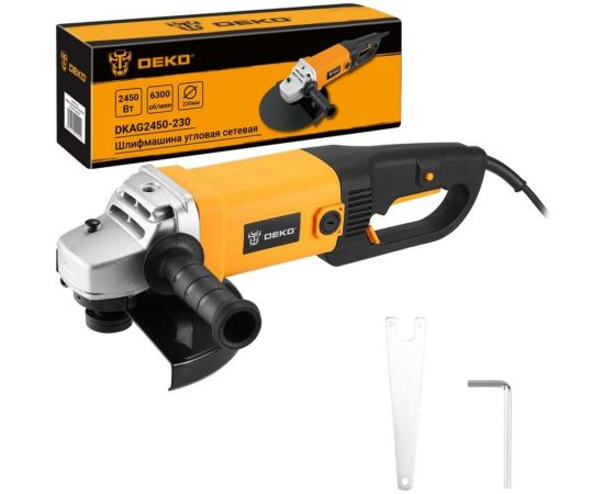 Угловая сетевая шлифмашина DEKO DKAG2450-230, 230 мм, 2450 Вт, 063-4328 – изображение 4