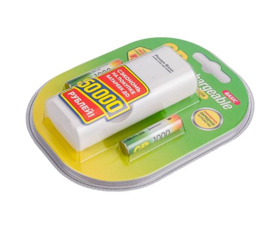 Перезаряжаемые аккумуляторы GP 100AAAHC 2шт и з/у с USB кабелем GP100AAAHC/CPB2-2CR2 – изображение 4