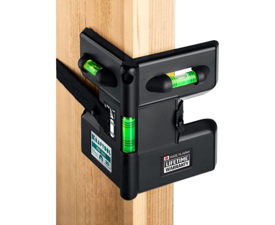 Магнитный угловой уровень KRAFTOOL Post level 3 глазка 34788 – изображение 4