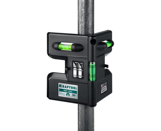 Магнитный угловой уровень KRAFTOOL Post level 3 глазка 34788 – изображение 5