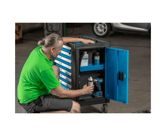 Инструментальная тележка HOEGERT TECHNIK 7 ящиков, боковое отделение, 544 инструмента HT7G050 – изображение 11