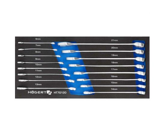 Инструментальная тележка HOEGERT TECHNIK 7 ящиков, боковое отделение, 544 инструмента HT7G050 – изображение 12