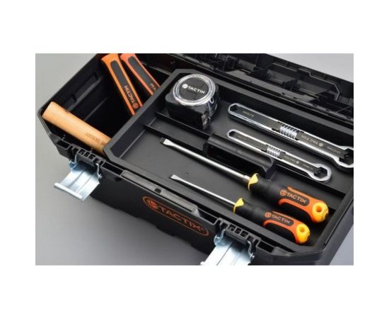 Ящик для инструмента TACTIX 20 черный с металлическими замками 50,8x26,0x23,2 см 320342 – изображение 2
