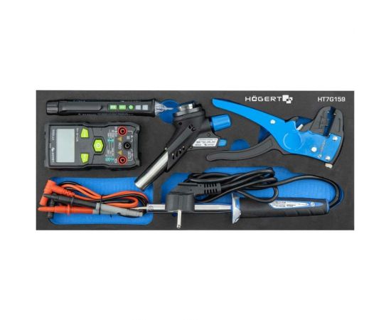 Инструментальная тележка HOEGERT TECHNIK 7 ящиков, боковое отделение, 544 инструмента HT7G050 – изображение 22