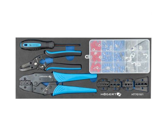 Инструментальная тележка HOEGERT TECHNIK 7 ящиков, боковое отделение, 544 инструмента HT7G050 – изображение 23