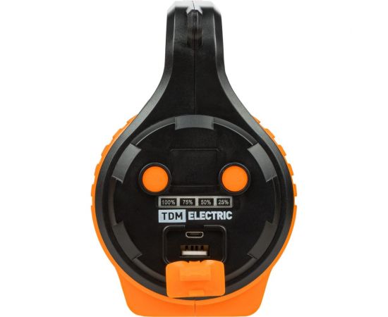 Светодиодный аккумуляторный фонарь TDM ""Прожектор 10"", 10 Вт LED+12 SMD+12 SMD, 350 лм, 3,7 В 2,4 Ач, USB, SQ0350-0003 – изображение 3