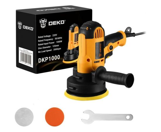 Полировальная сетевая шлифмашина DEKO DKP1000, 125 мм, 1000 Вт, аксессуаров 5 шт 063-4293 – изображение 3