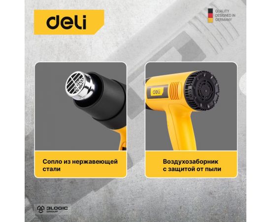 Термопистолет/технический фен DELI DL5200 (1600Вт, рабочая температура 400/590 град.) 103018 – изображение 5