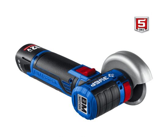 Бесщеточная угловая шлифмашина ЗУБР Профессионал 12 В, 2 АКБ, в сумке AB-76-22 – изображение 8