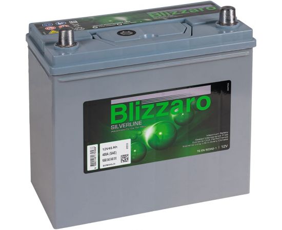 Аккумулятор BLIZZARO SILVERLINE 45R 400 A, 236x128x225 мм 462596 