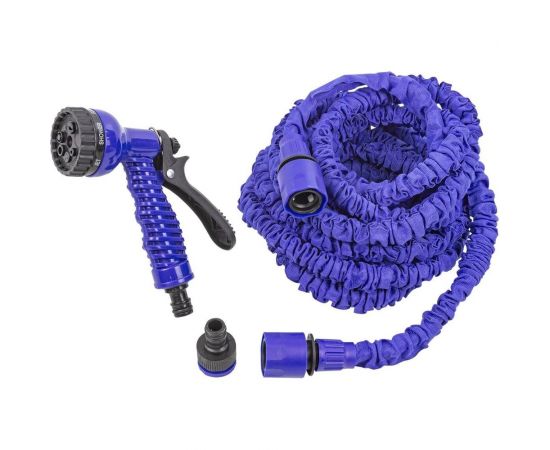 Поливочный расширяющийся шланг в комплекте с пистолетом-распылителем WMS Tools иск. латекс, 15 м, 7 режимов полива WMC-TG7106003 New 
