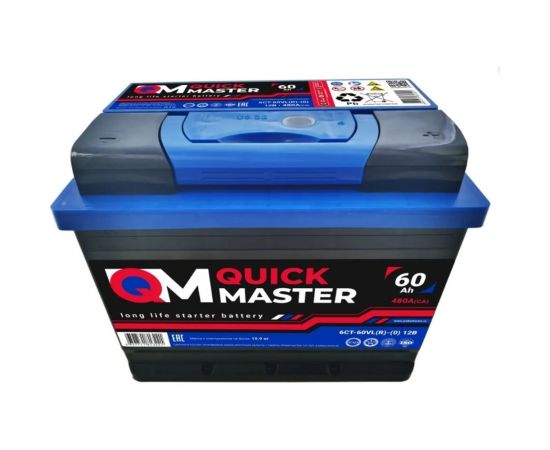 Аккумуляторная батарея Quick Master АКБ SP 6СТ-60 (R)-(0) 480А, 242x175x190 4657771813221 – изображение 2