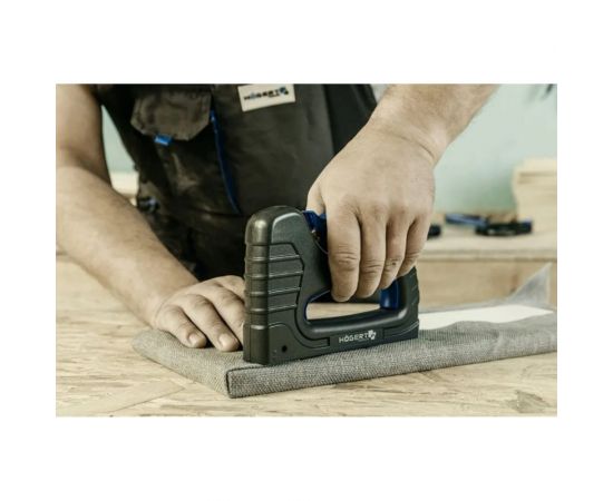 Мебельный степлер HOEGERT TECHNIK скобы 6-16 мм, гвозди 15/16 мм HT2C004 – изображение 2