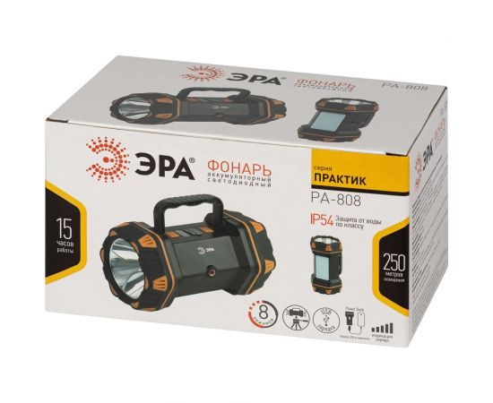 Светодиодный фонарь ЭРА Рабочие Практик PA808 прожекторный аккумуляторный многофункциональный IP54 1 Б0058231 – изображение 2