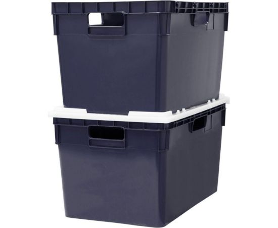 Ящик ООО Комус п/э, 600x400x340 мм, сплошной, стенки с отверст. для пакетов, цв. черный 1712040 – изображение 3