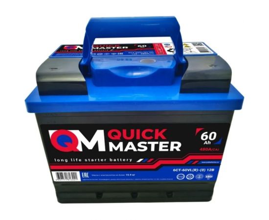 Аккумуляторная батарея Quick Master АКБ SP 6СТ-60 (R)-(0) 480А, 242x175x190 4657771813221 – изображение 3