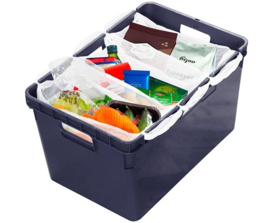 Ящик ООО Комус п/э, 600x400x340 мм, сплошной, стенки с отверст. для пакетов, цв. черный 1712040 – изображение 4