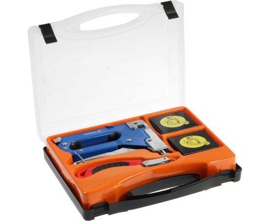 Мебельный степлер в кейсе ТУНДРА типы скоб 140/28/300, 4 - 14 мм + скобоудалитель, скобы 1550270 – изображение 4