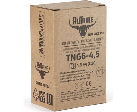 Аккумуляторная батарея Rutrike TNG6-4,5 (6V4,5A/H C20) 023980 – изображение 5
