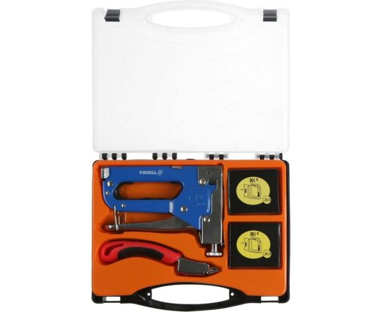 Мебельный степлер в кейсе ТУНДРА типы скоб 140/28/300, 4 - 14 мм + скобоудалитель, скобы 1550270 – изображение 5