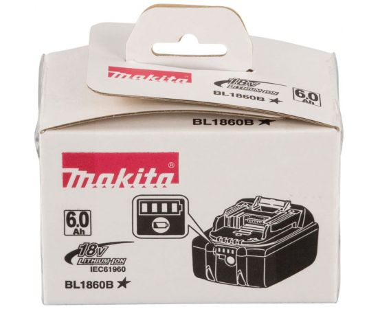 Аккумулятор BL1860B 6 Ач, индикатор заряда для LXT 18В Makita 632F69-8 – изображение 7