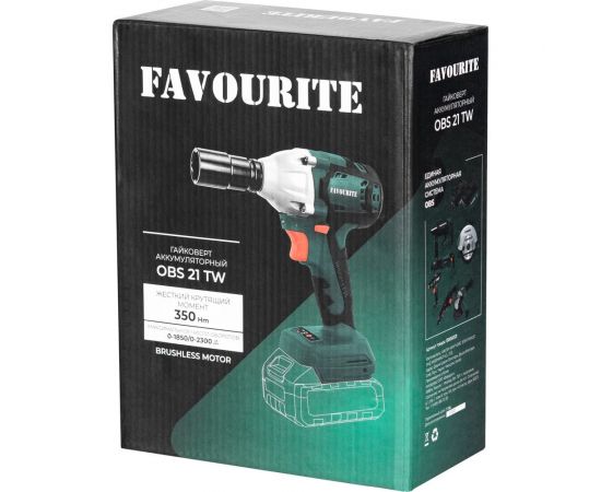 Аккумуляторный гайковерт FAVOURITE Li-ion, 21 В, 2/4 Ач, 350 Нм, One battery system OBS 21 TW – изображение 8