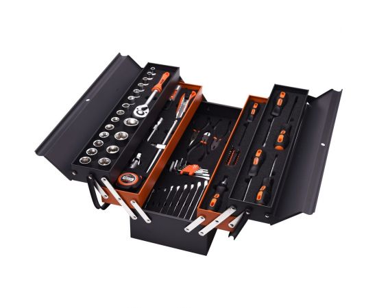 Набор профессиональных инструментов HARDEN в металлическом раскладном ящике, 77 предметов 510777 