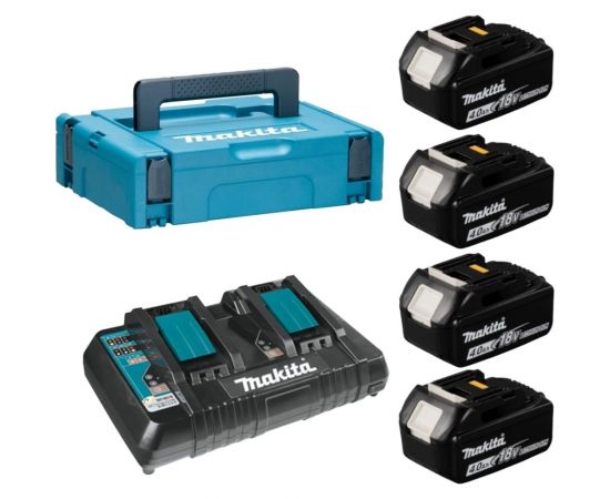 Набор PSK MKP2PM184 (4 аккумулятора BL1840B, зарядное устройство DC18RD, кейс MAKPAC тип 2) Makita 198489-5 
