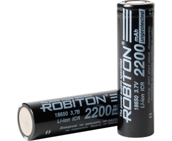 Аккумулятор ROBITON 2.2/Li18650/np без защиты, черный 18226 