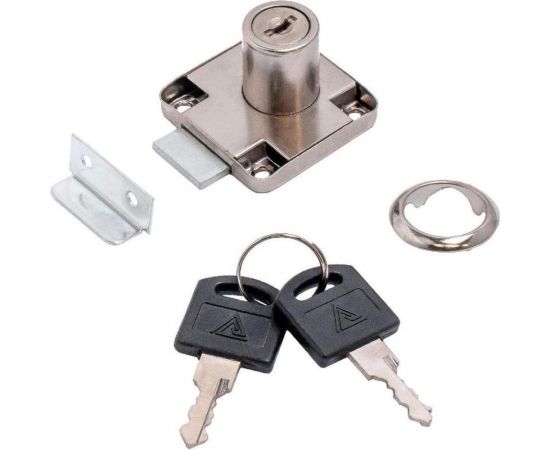 Мебельный замок ООО Комус стандарт 138-22м с ответной планкой, для дверей ящиков, 22 мм, хром (13898) 1739092 