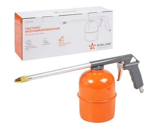 Моечный/мовильный пистолет Airline ПМ4 металл. бачок 900 мл ATBU058 