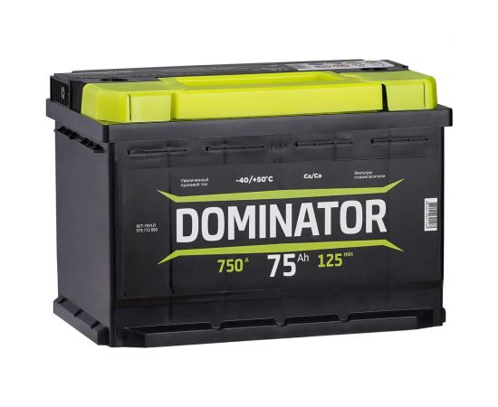 Аккумулятор DOMINATOR 6 СТ 75 Ач 0 LR, 750 А ССА, 575112060 