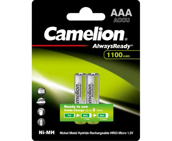 Аккумулятор Camelion Always Ready AAA-1100mAh Ni-Mh BL-2 (NH-AAA1100BP2, 1.2В) 15037 