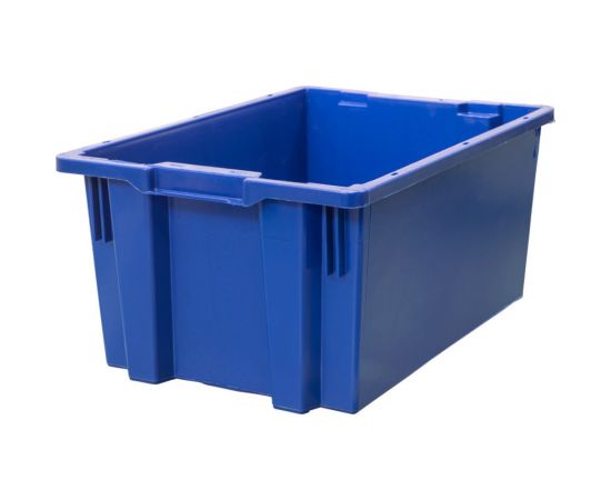 Ящик Тара.ру п/э, 600х400х270 дно гладкое, синий 21431 