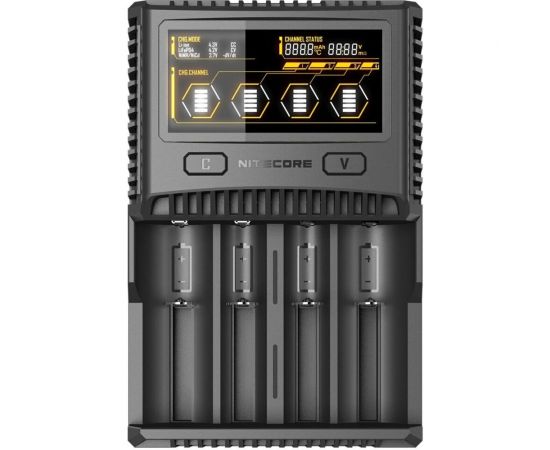 Зарядное устройство Nitecore SC4 18650/16340 на 4АКБ Intellicharge V2 Совместим с Li-ion и Ni-MH/Ni-Cd аккумуляторами с автоматическим определением 16652 