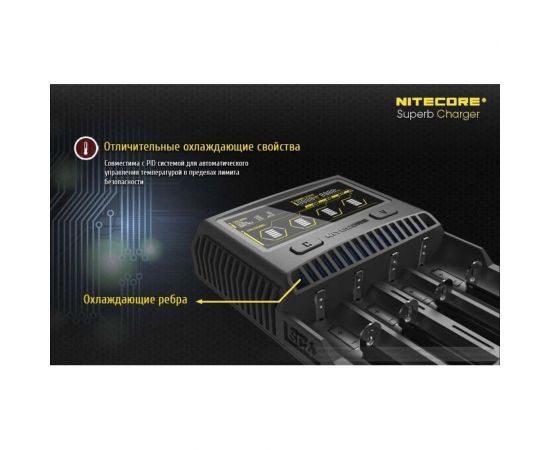 Зарядное устройство Nitecore SC4 18650/16340 на 4АКБ Intellicharge V2 Совместим с Li-ion и Ni-MH/Ni-Cd аккумуляторами с автоматическим определением 16652 – изображение 15