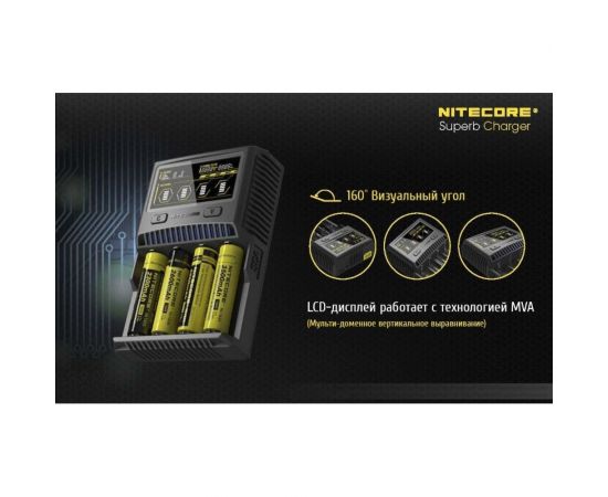 Зарядное устройство Nitecore SC4 18650/16340 на 4АКБ Intellicharge V2 Совместим с Li-ion и Ni-MH/Ni-Cd аккумуляторами с автоматическим определением 16652 – изображение 20