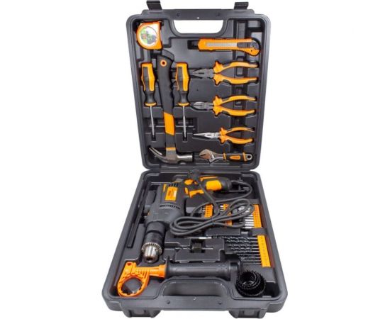 Набор инструментов с электрической дрелью ISMA 59 предметов, 220 В, 750 Вт, 0-2900 об/мин, в кейсе 1059(50734) – изображение 3