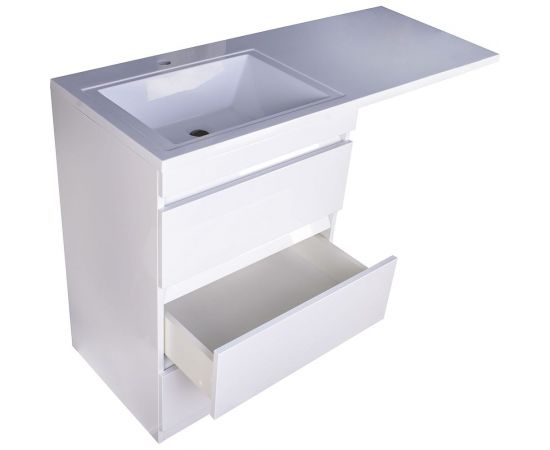 Напольная тумба Style Line "Даллас 120" (3 ящика) Люкс белая PLUS СС-00002272 – изображение 3