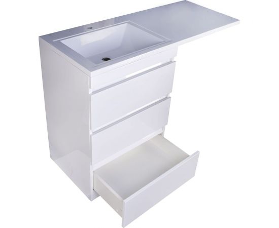 Напольная тумба Style Line "Даллас 120" (3 ящика) Люкс белая PLUS СС-00002272 – изображение 4