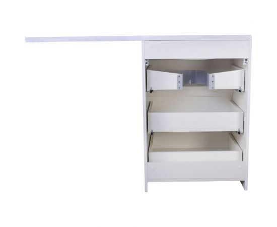 Напольная тумба Style Line "Даллас 120" (3 ящика) Люкс белая PLUS СС-00002272 – изображение 5