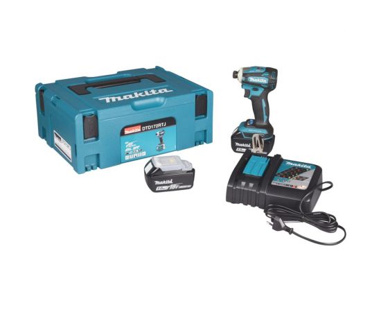 Аккумуляторный ударный бесщеточный шуруповерт Makita Т-Режим, 1/4"", 180Нм, М5-М16, кейс, 2x5Ач DTD172RTJ – изображение 5