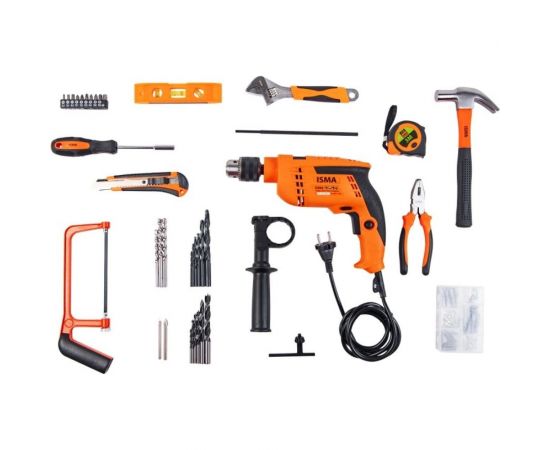 Набор инструментов с электрической дрелью ISMA 95 предметов 220 В,750 Вт, 0-2900 об/мин, в кейсе ISMA-1095(51106) – изображение 7