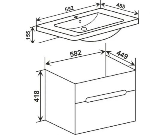 Тумба RUNO ПАРМА 60 1 ящик, подвесная под умывальник Omega 60 00000001138 – изображение 7